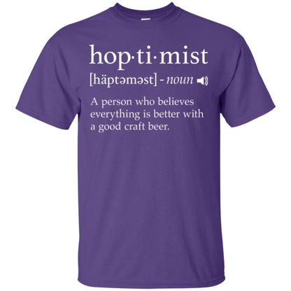 Beer Lover T-shirt Hoptimist Definition Purple