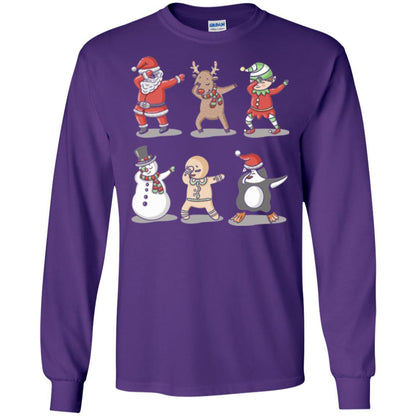 Christmas T-shirt Dabbing Santa Ugly Sweater Purple