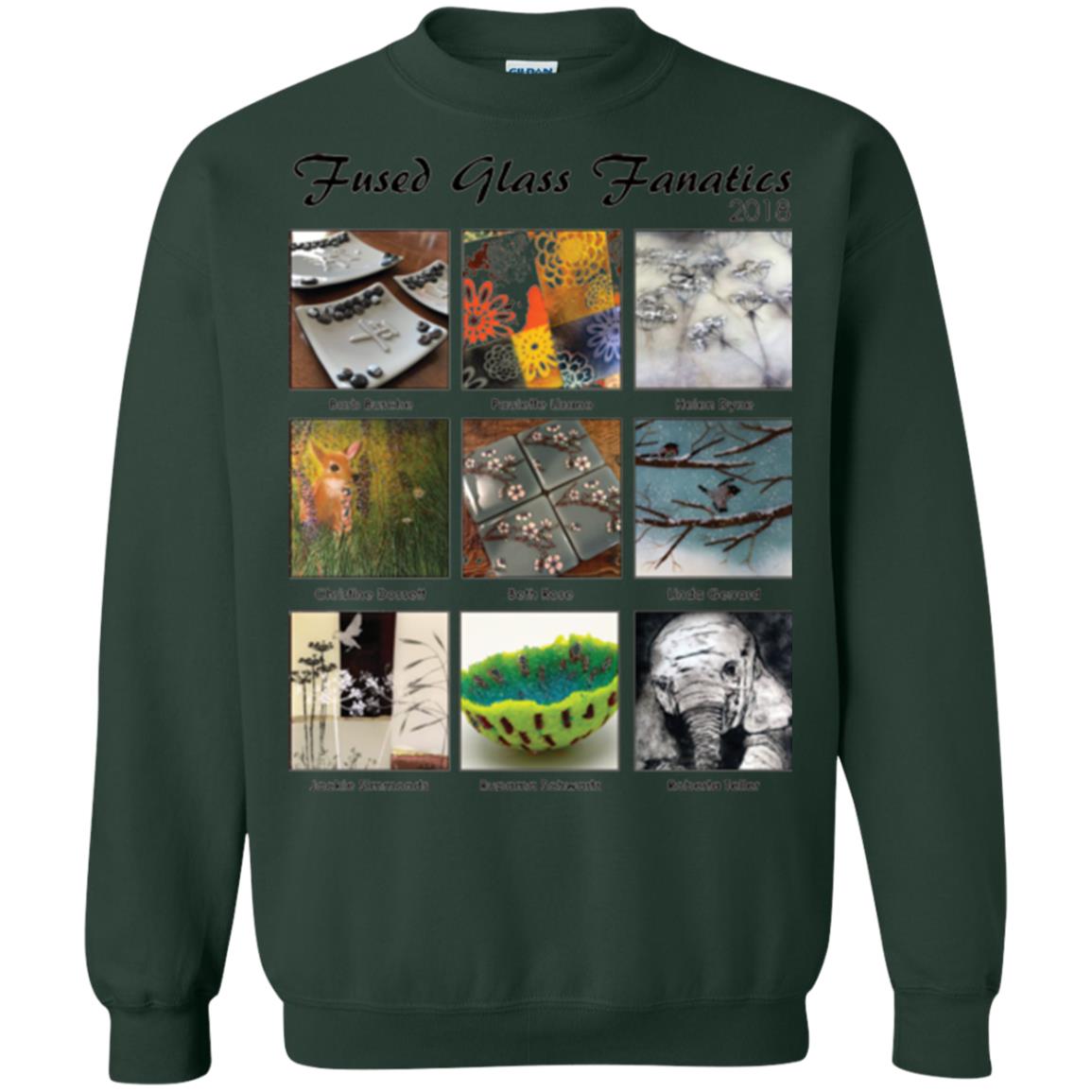 Commemorative T-shirt Fused Glass Fanatics 2018 Forest Green
