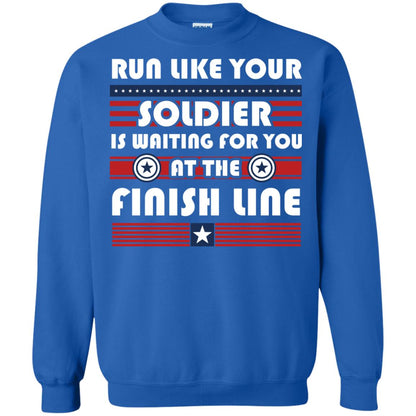 Soldier T-shirt Run Like Your Soldier Is Waiting For You At The Finish Line Royal