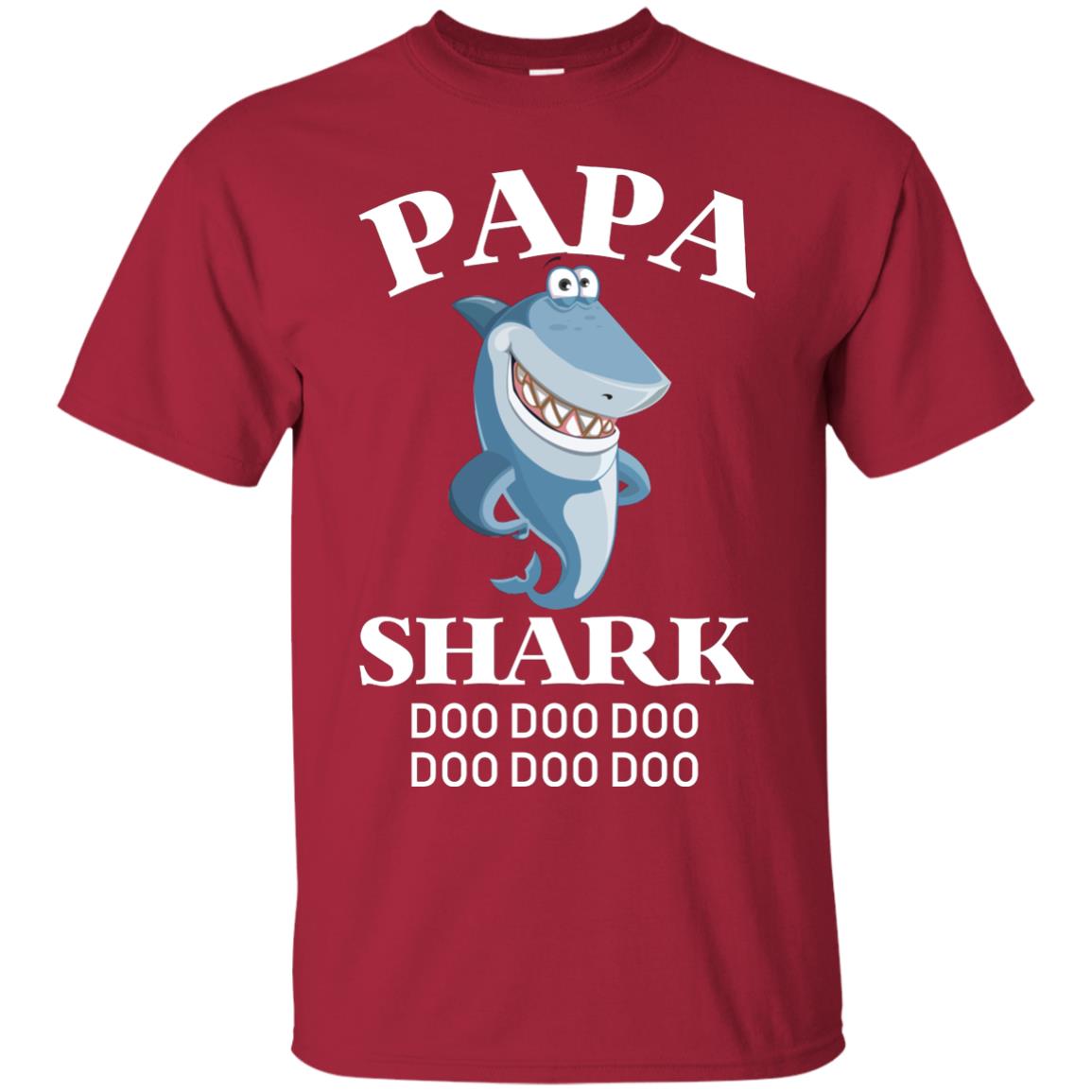 Papa Shark Family Shark Shirt Cardinal