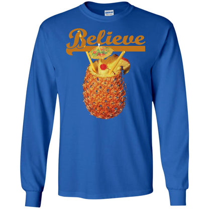 Believe Pineapple Cuptropical Drink T-shirt Royal
