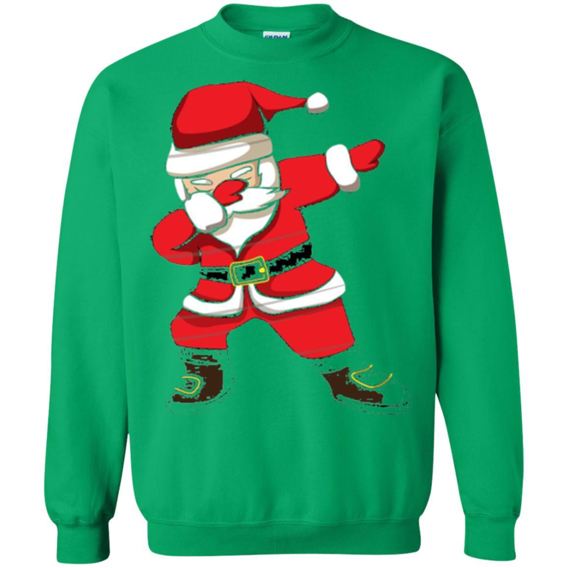 Christmas T-shirt Dabbing Santa Christmas T-shirt Irish Green