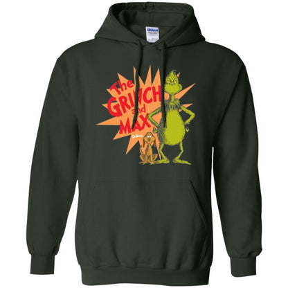 Cartoon T-shirt Dr. Seuss Grinch And Max Burst Forest Green
