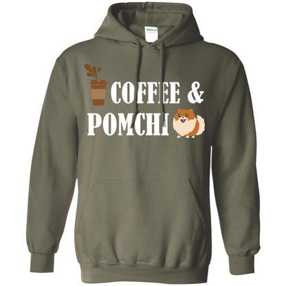 Coffee And Pomchi Lover Shirt Military Green