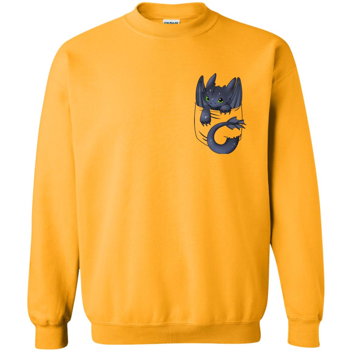 Toothless Dragon In Pocket Shirt Gold