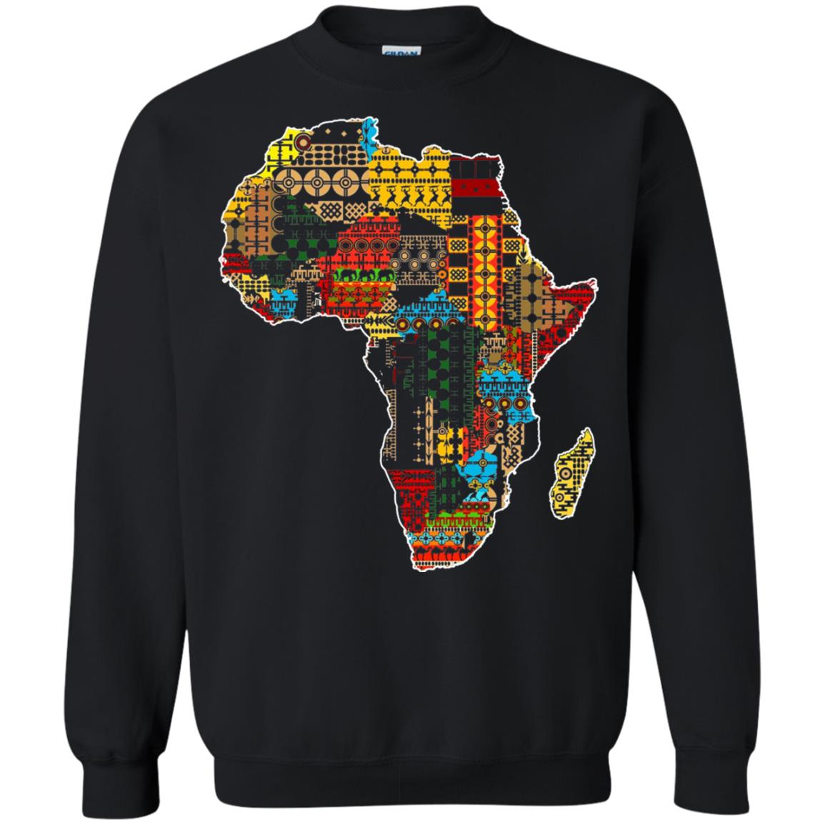 African Pride Traditional Ethnic Pattern Africa Map Shirt Black