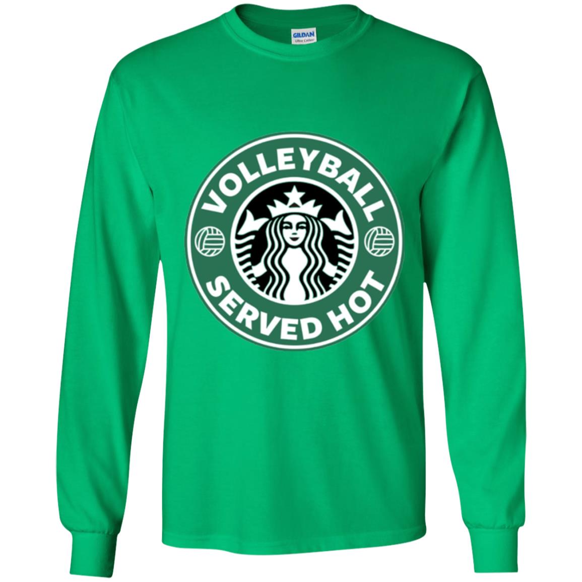 Volleyball Lovers T-shirt Served Hot Irish Green