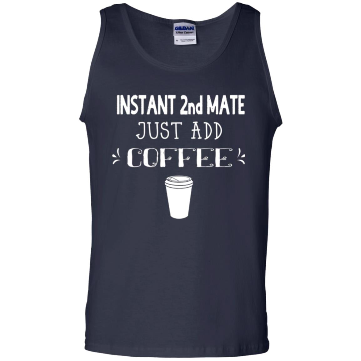 Coffee Lovers T-shirt Instant 2nd Mate Just Add Coffee Navy
