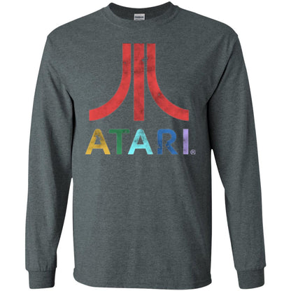 Colorful Retro Atari Gaming Logo T-shirt Dark Heather