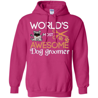 Dogs Lover Shirt World's Most Awesome Dog Groomer Heliconia