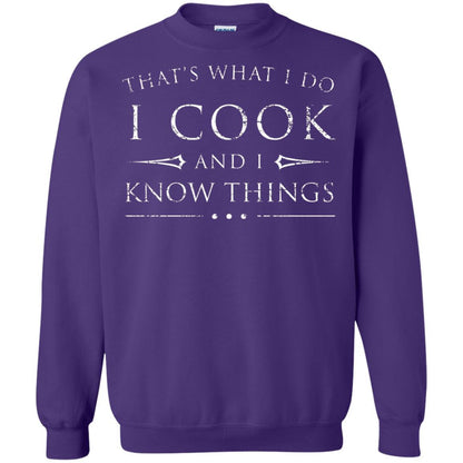 Chef T-shirt That's What I Do I Cook And I Know Things Purple