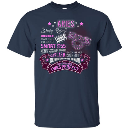 Dirty Mind Humble Caring Friend Filthy Sinner Mouth Good Heart Kind I Never Clamed I Was Perfect Aries Birthday Navy