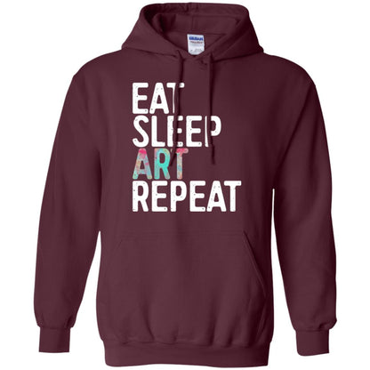 Artist T-shirt Eat Sleep Art Repeat Maroon
