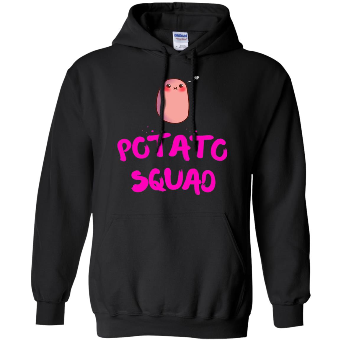 Cute Potato Squad T-shirt I Love Potato Black