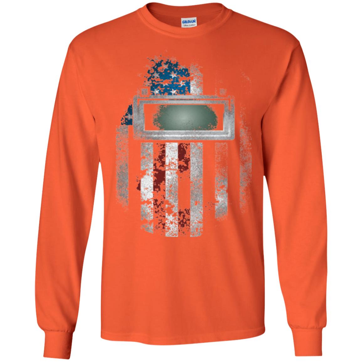 Welder Gift Shirt American Welding Hood Gift T-shirt Orange