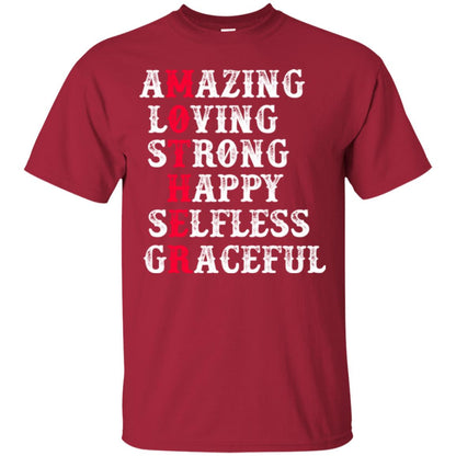 Mother T-shirt Amazing Loving Strong Happy Selfless Graceful Cardinal