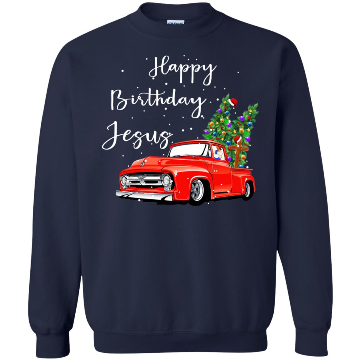Happy Birthday Jesus Christian Christ X-mas Gift Shirt Navy