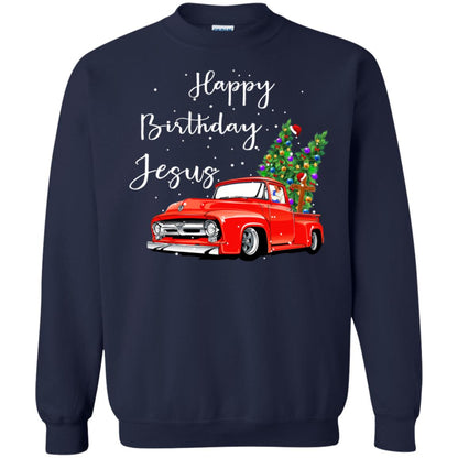 Happy Birthday Jesus Christian Christ X-mas Gift Shirt Navy