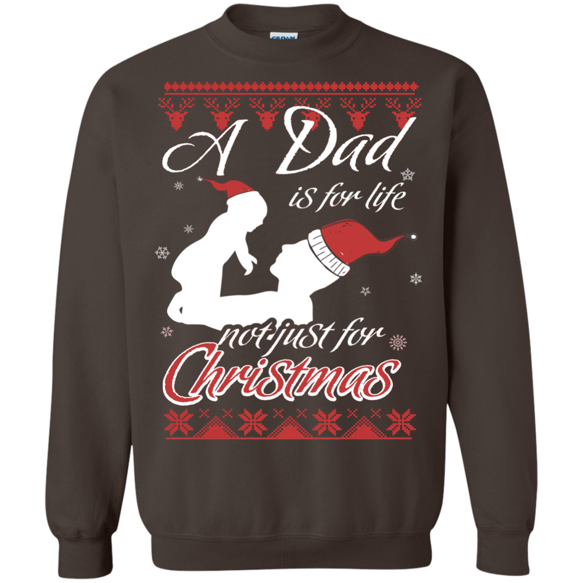 Family T-Shirt A Dad Is For Life Not Just For Christmas Dark Chocolate