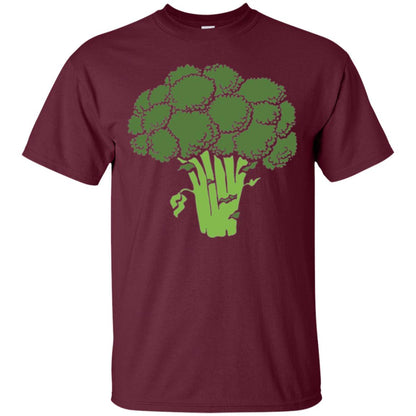 Broccoli Is Life T-shirt Funny Graphic Vegetable Maroon