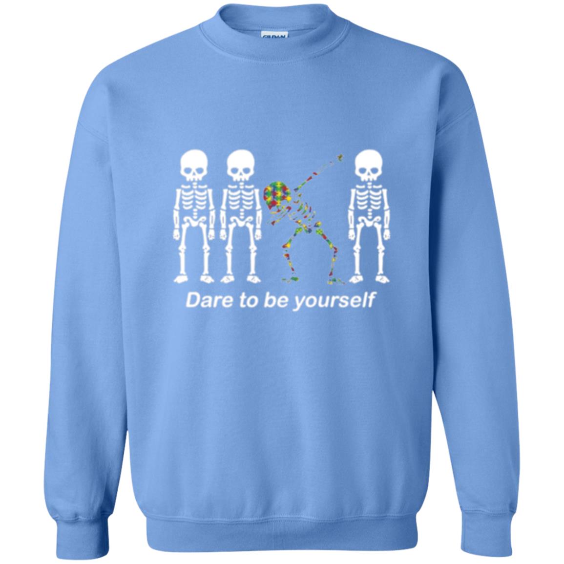 Dabbing T-shirt Dabbing Skeleton Dare To Be Yourself Carolina Blue