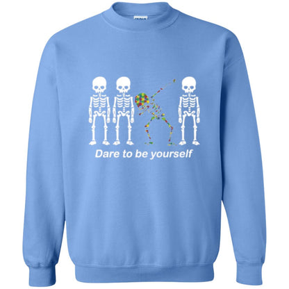 Dabbing T-shirt Dabbing Skeleton Dare To Be Yourself Carolina Blue