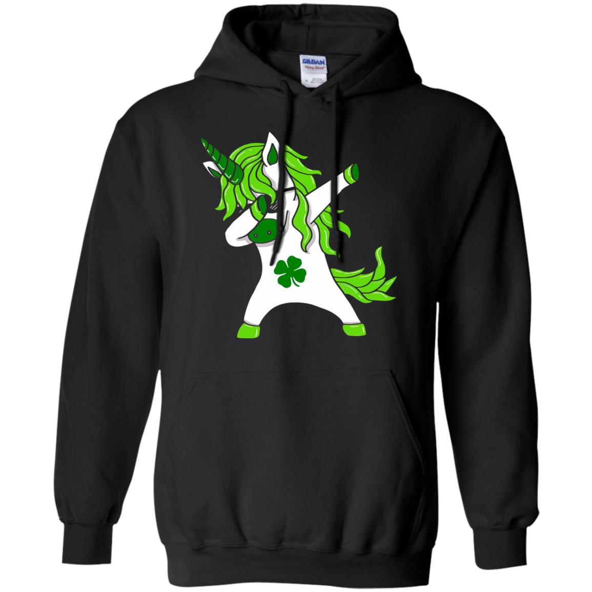 Dabbing Unicorn St Patricks Day Lepricorn T-shirt Black