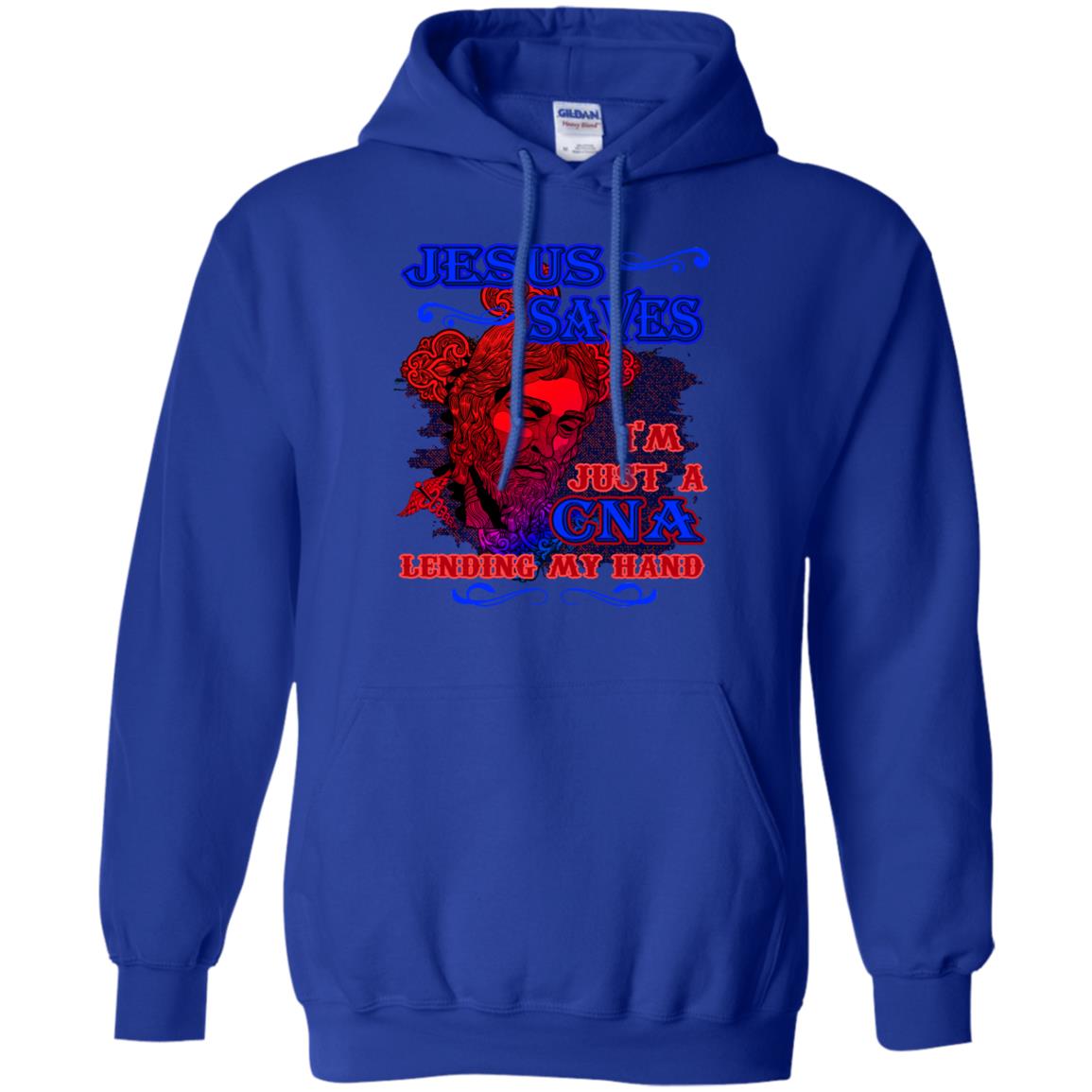 Jesus Saves I'm Just A Cna Lending My Hand Christian Gift Shirt Royal