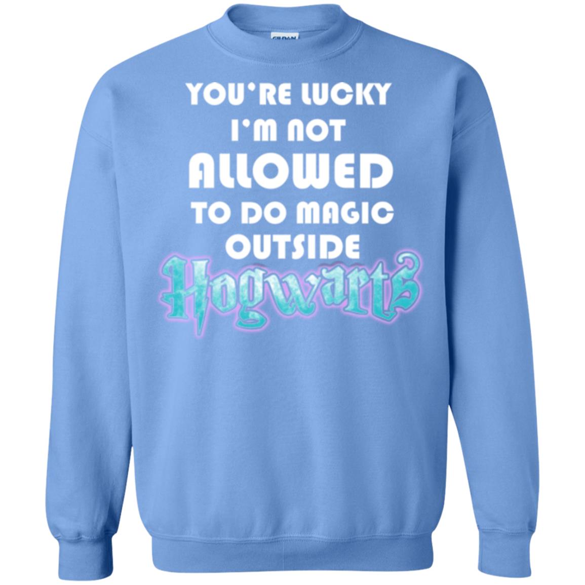 You're Lucky Im Not Allowed To Do Magic Outside Hogwarts Harry Potter Fan T-shirtG180 Gildan Crewneck Pullover Sweatshirt 8 oz.