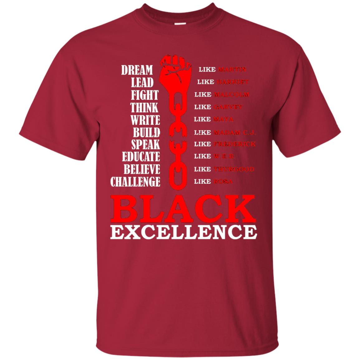 Black Excellence Black Af Proud African American T-shirt Cardinal