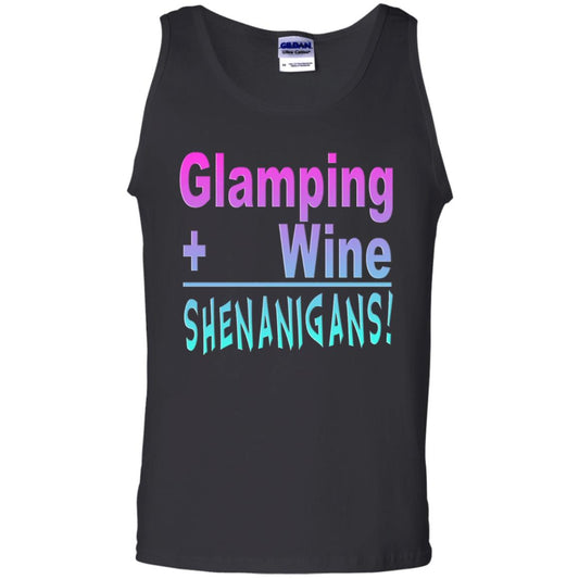 Glamping Drink Wine Shenanigans Funny Happy Glamper T-shirt Black