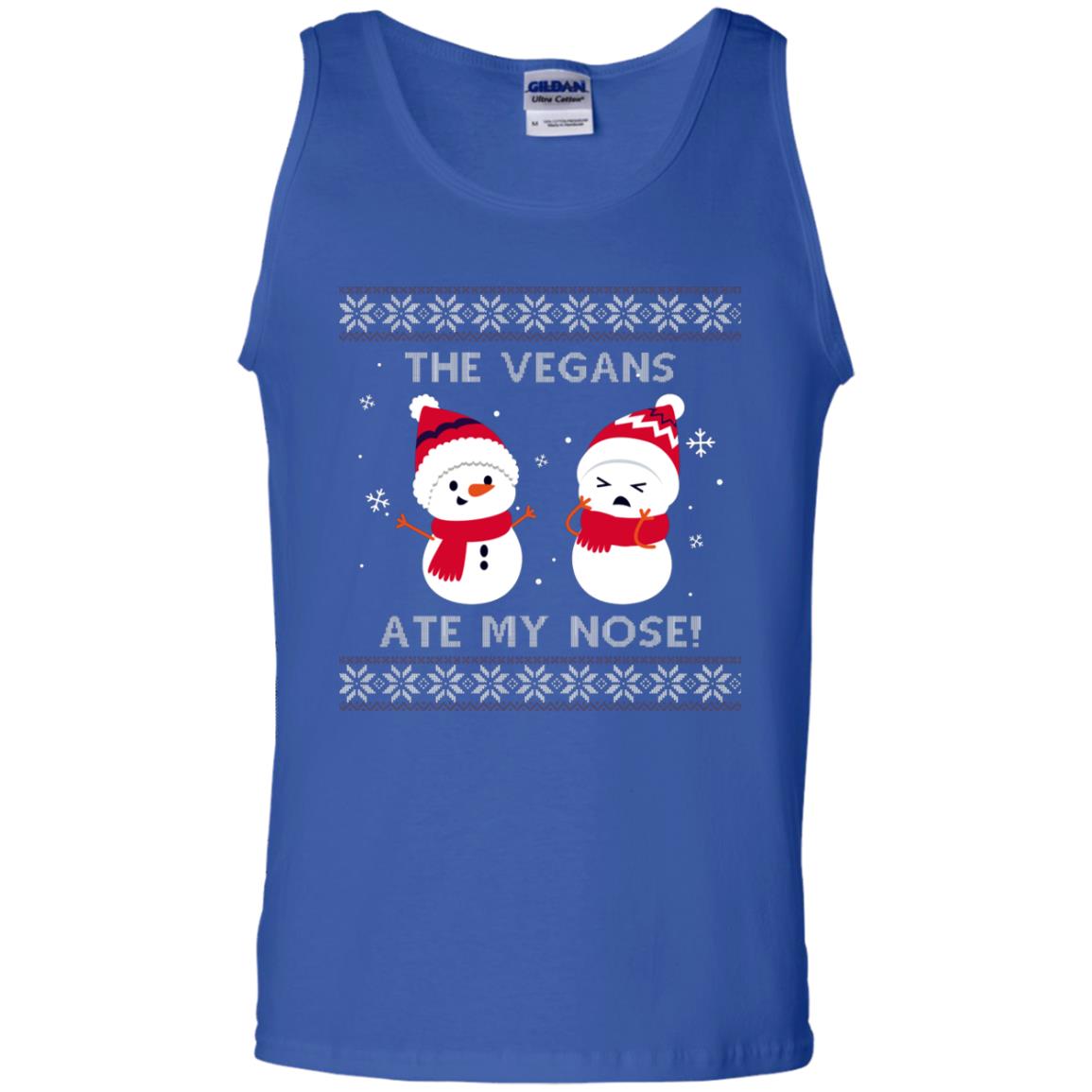The Vegans Ate My Nose Funny Snowman Saying X-mas Gift Shirt Royal