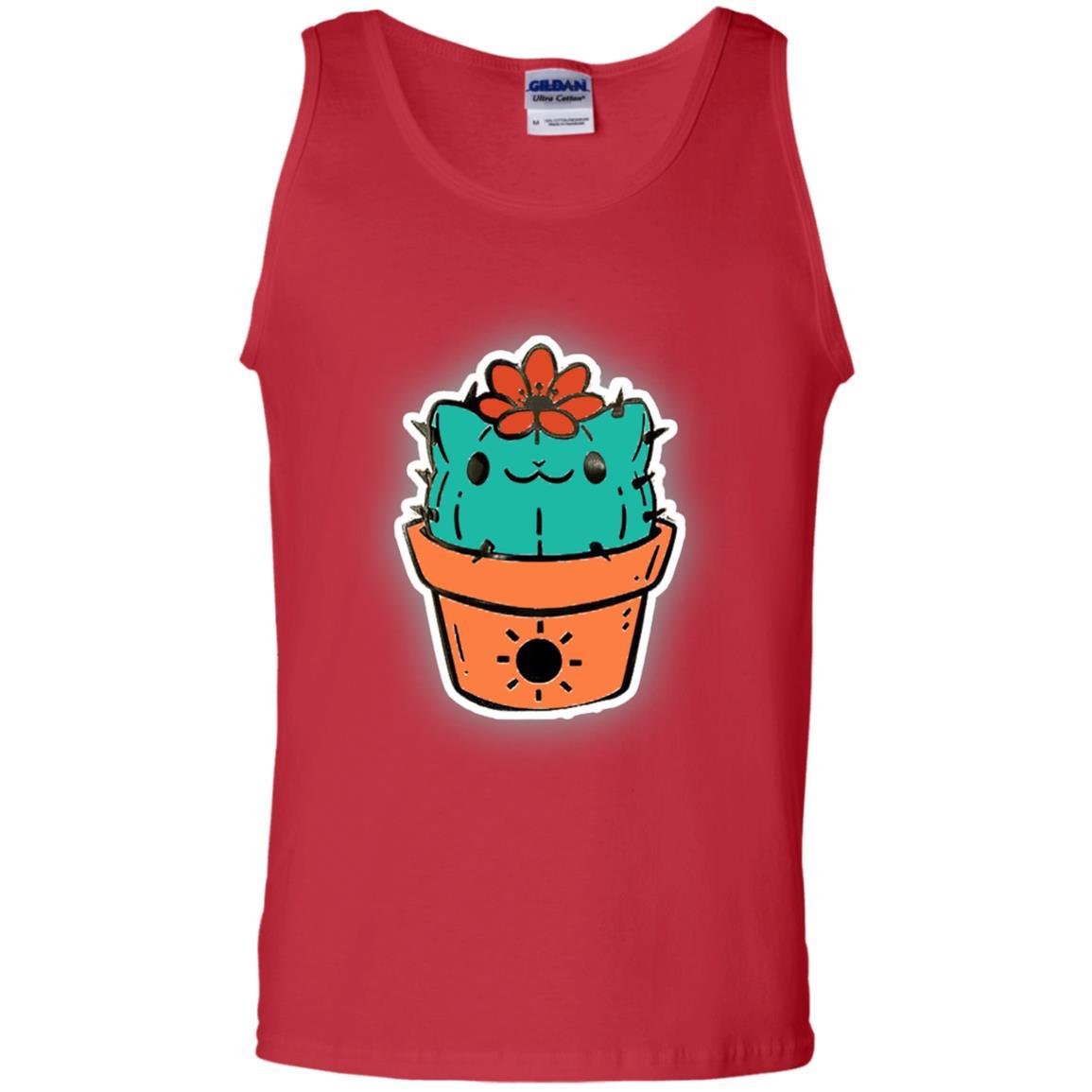 Cat Lover T-shirt Cactus Catcus Red