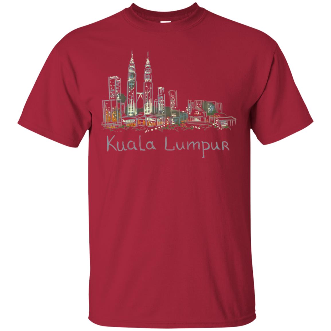 Kuala Lumpur Kl Panorama At Night T-shirt Cardinal