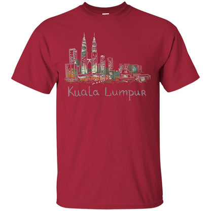 Kuala Lumpur Kl Panorama At Night T-shirt Cardinal