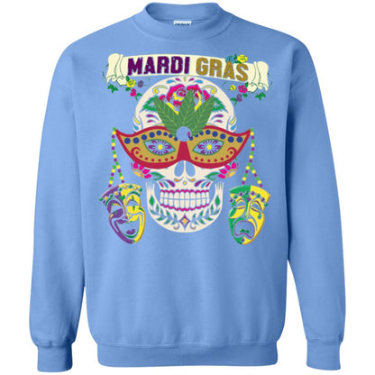 Mardi Gras Skull T-shirt Carolina Blue