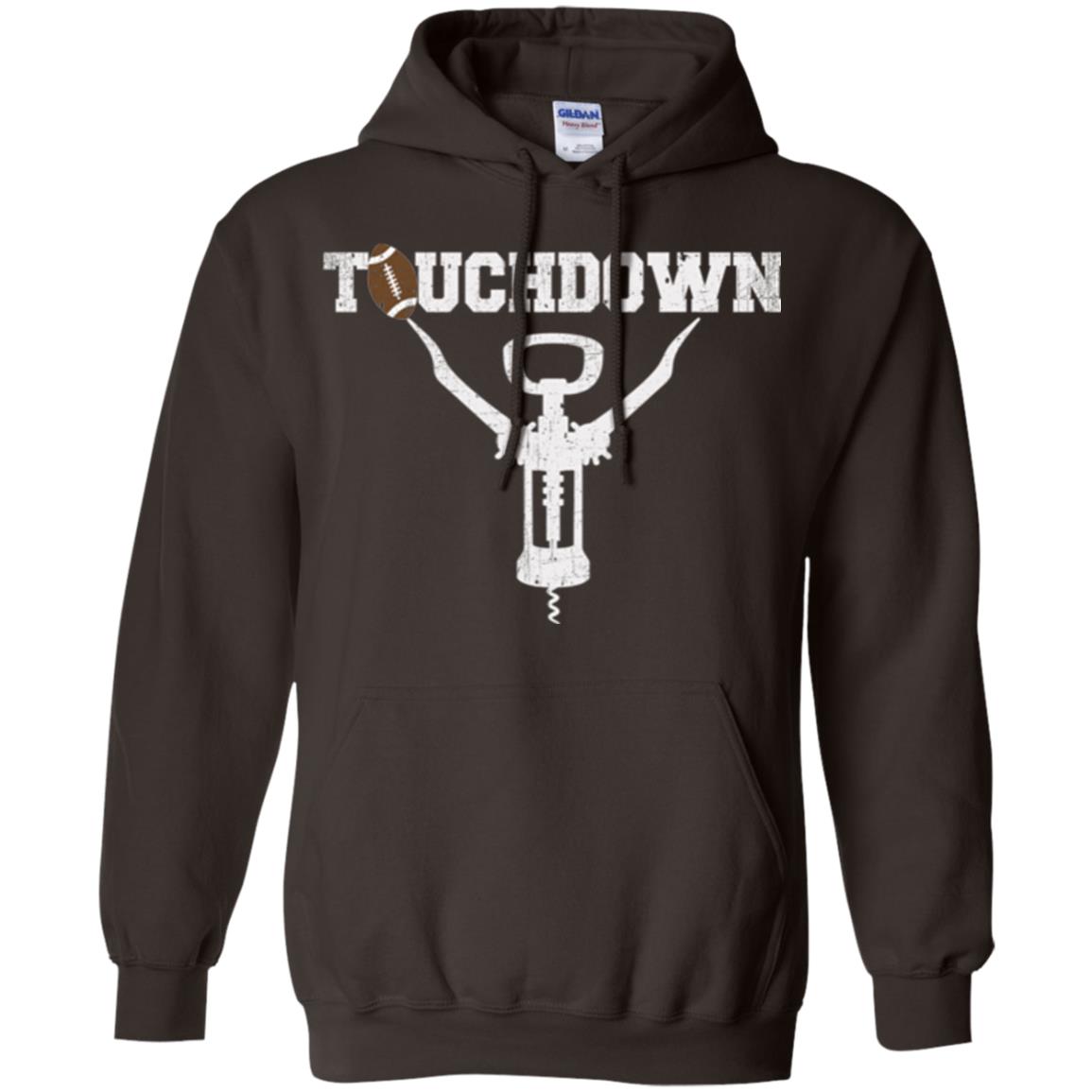 Football T-shirt Touchdown Funny Football Wine Lovers Dark Chocolate