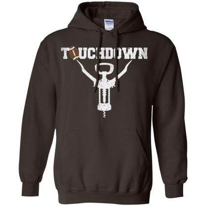 Football T-shirt Touchdown Funny Football Wine Lovers Dark Chocolate