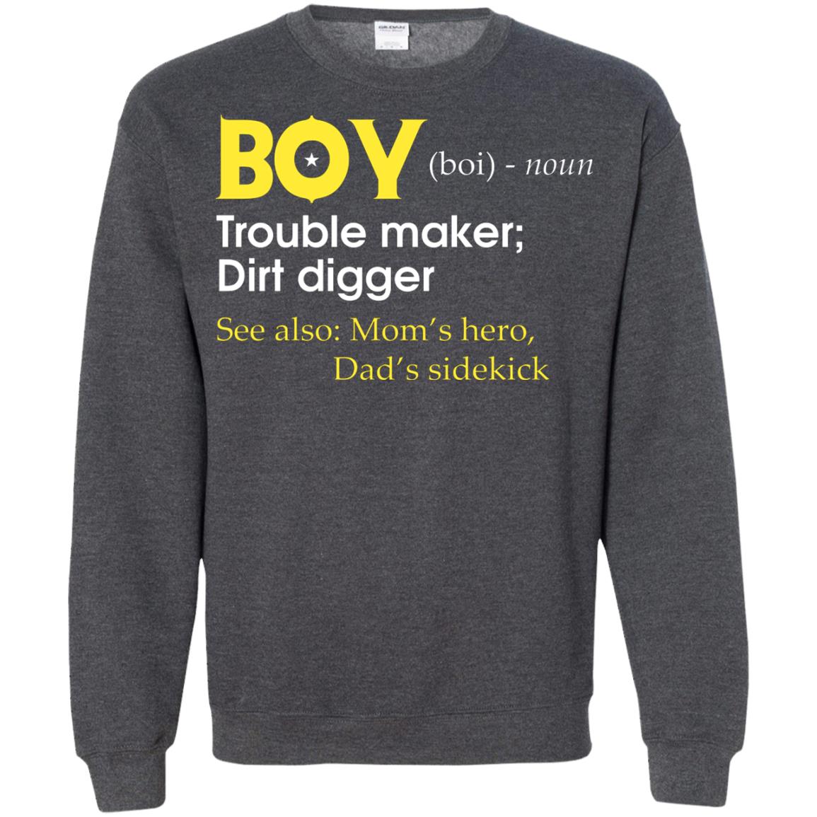 Boy Definition Trouble Maker Dirt Digger Shirt Dark Heather