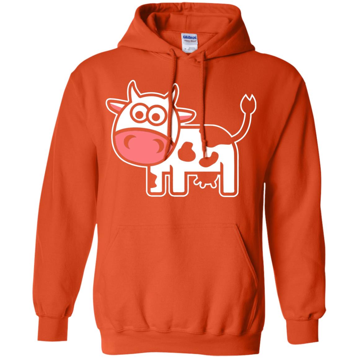Cute Comic Cow Lover T-shirt Orange