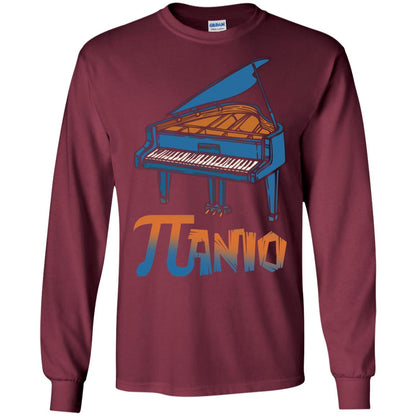 Pi Day T-shirt Funny Piano Lover Maroon