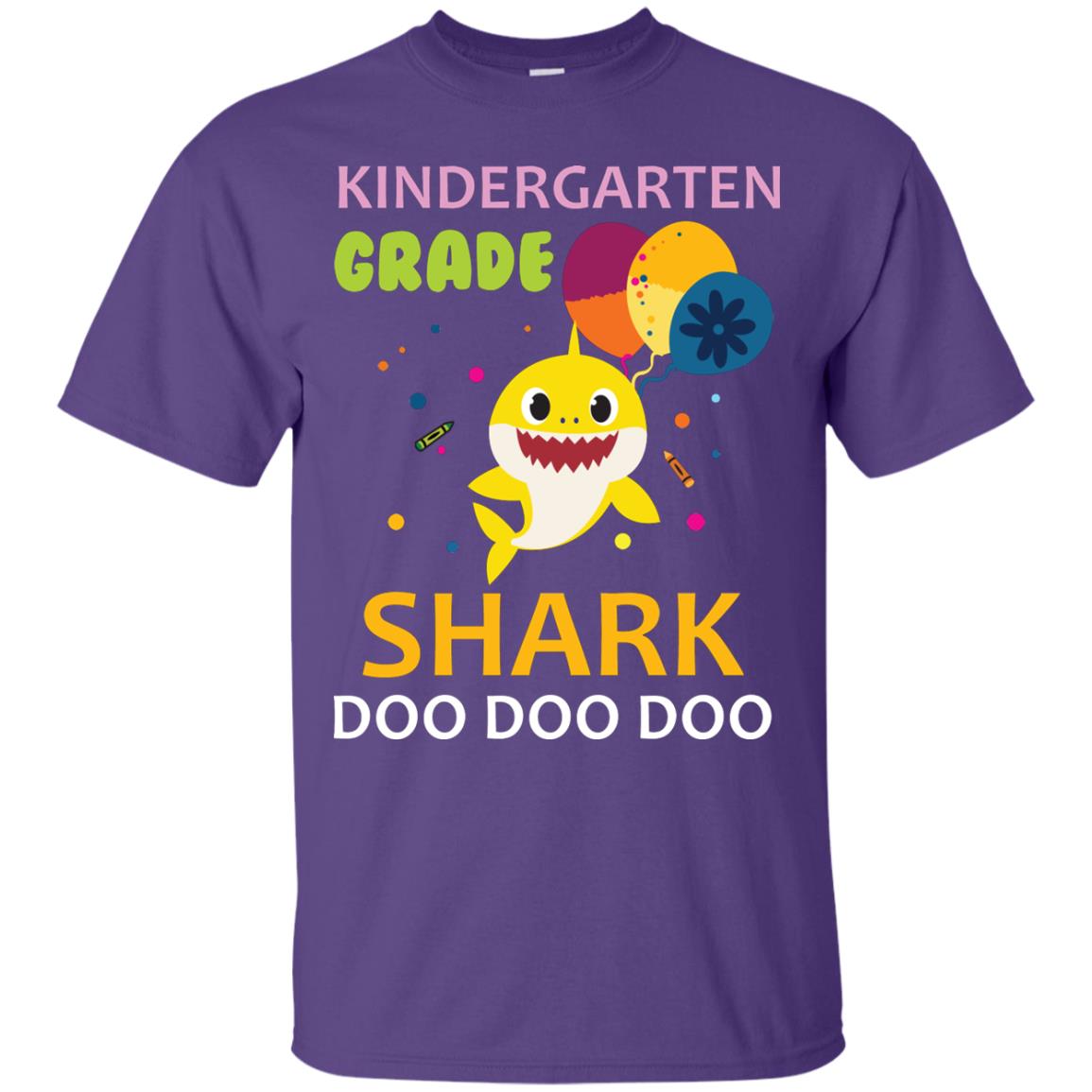 Kindergarten Shark Doo Doo Doo Back To School T-shirt Purple