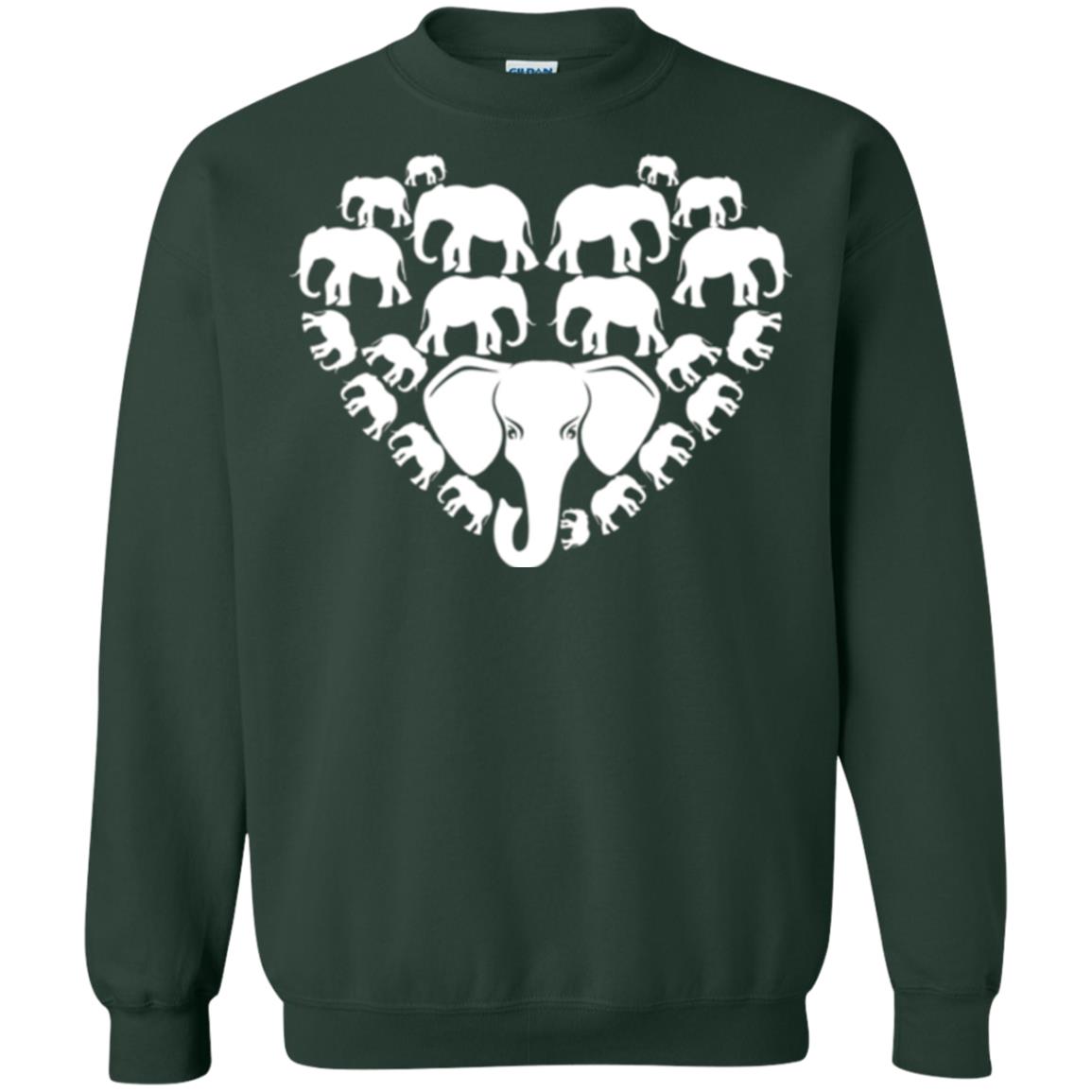 Elephant Lovers T-shirt Special Elephant Heart Forest Green