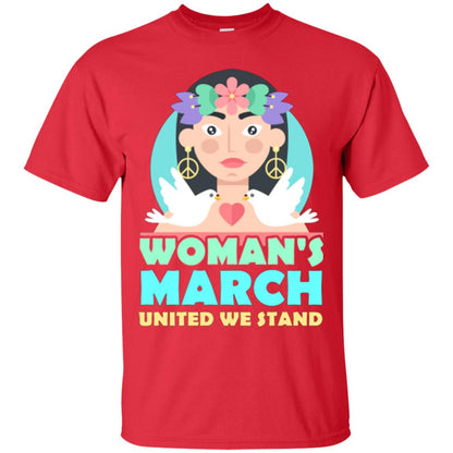 Woman Right T-shirt Womans March United We Stand Red
