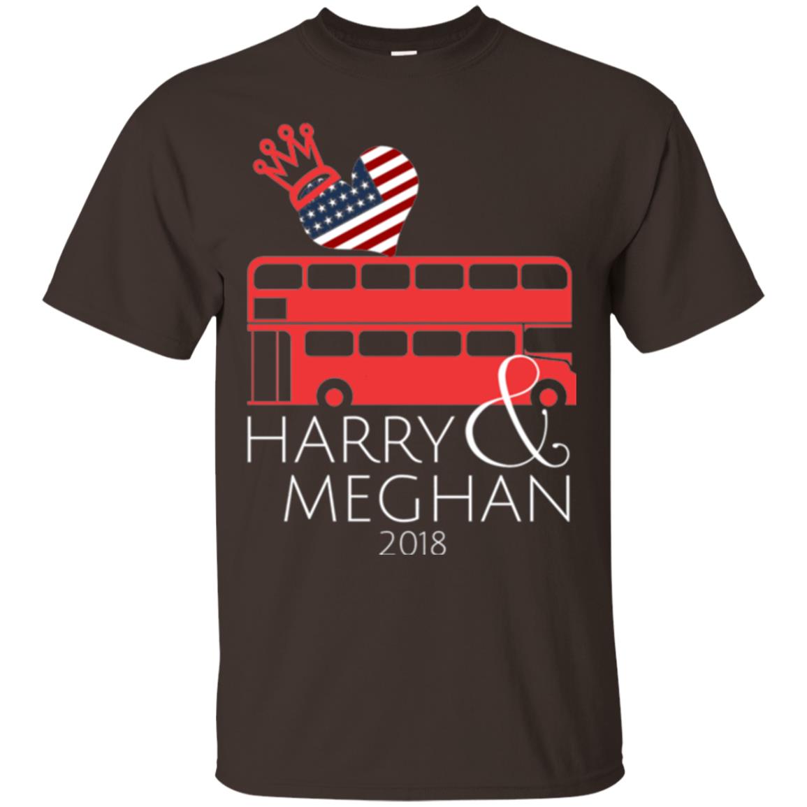 Harry And Meghan Royal Wedding Love Bus Usa T-shirt Dark Chocolate