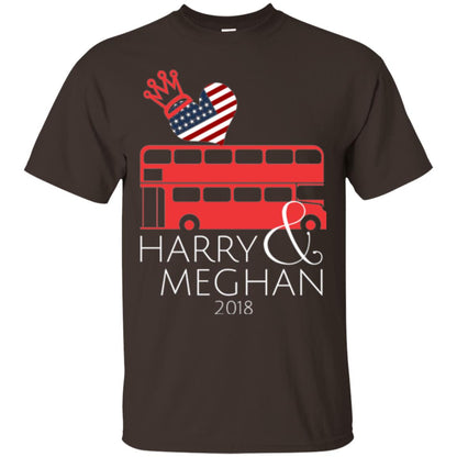 Harry And Meghan Royal Wedding Love Bus Usa T-shirt Dark Chocolate