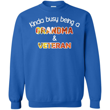 Kinda Busy Being A Grandma And Veteran Nana Shirt Royal