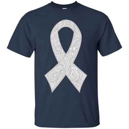 Gray Ribbon Gift Shirt For Brain Cancer Awareness Navy