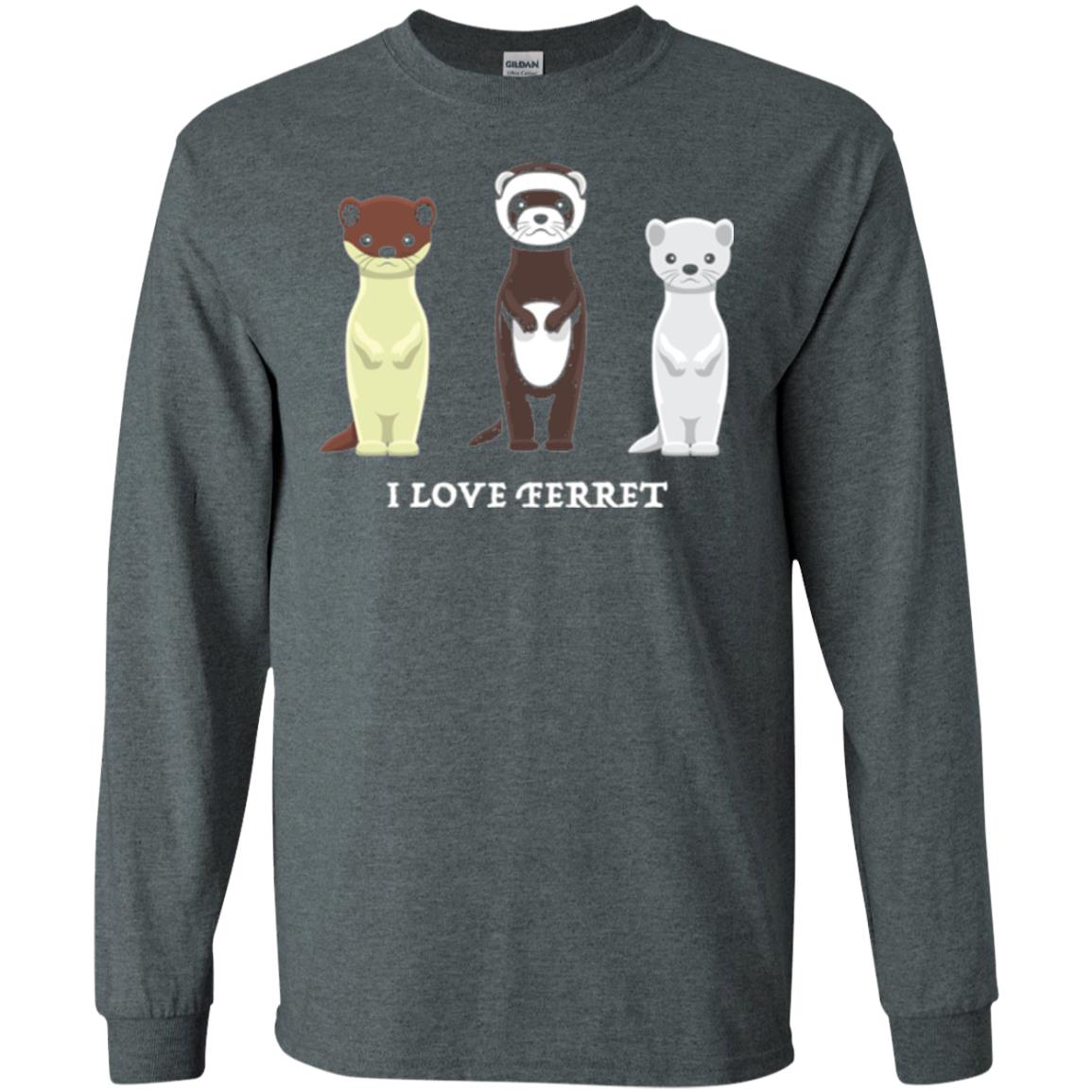 Ferret T-shirt I Love Ferret Dark Heather